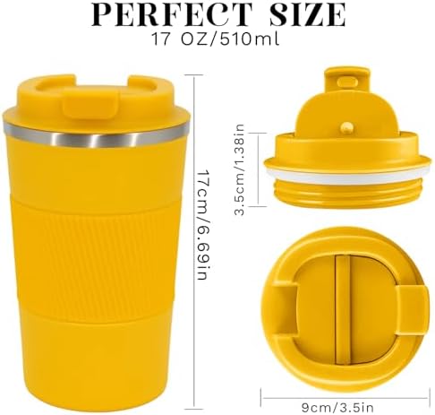 Insulated Travel Coffee Mug, Stainless Steel Coffee Cup with Leakproof Lid - Image 4