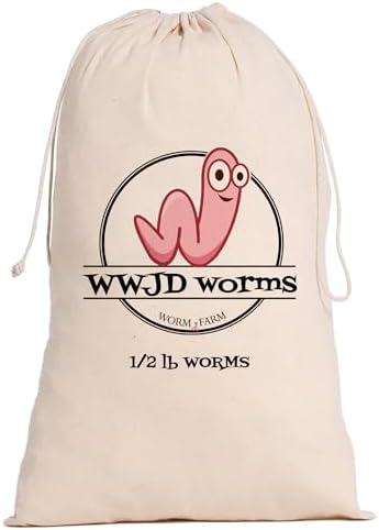Red Wigglers Composting Worms, 1/2lb Red Worms for Composting for Gardens by WWJDWorms