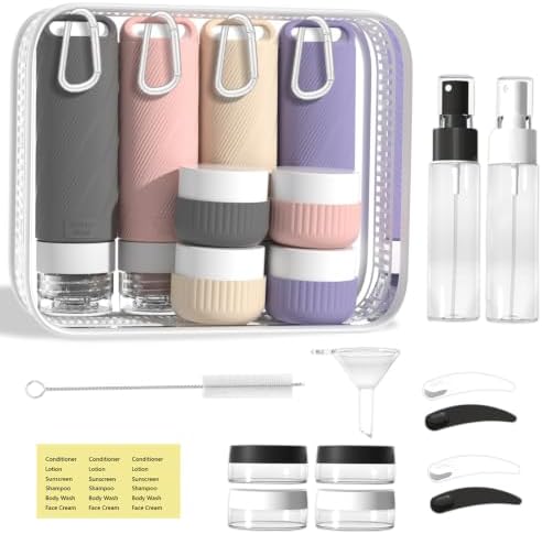 Travel Toiletry Containers 26Pcs Silicone Leakproof TSA Approved Set by Udihch