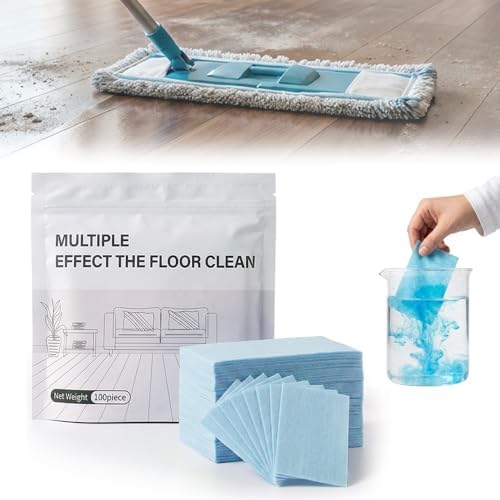 100 Piece Floor Cleaning Tablets, 2026 New Multi-Surface Cleaner for Hardwood Laminate Tile Vinyl Floors, Floor Cleaning Sheets Pre-Measured Dissolvable Cleaning Solution for Mopping (Blue) by WelcometoNitvei