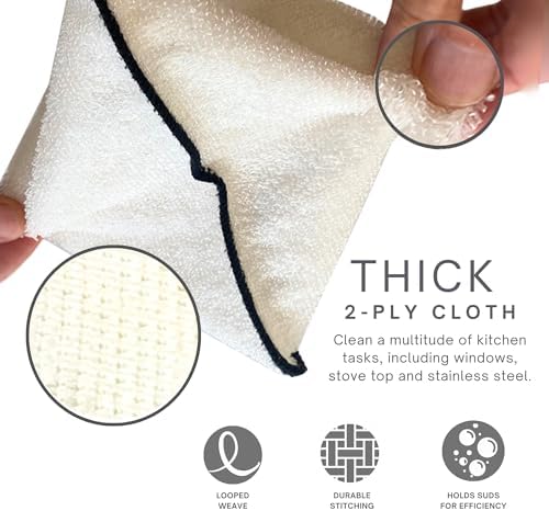 Whiffkitch Dishcloths Kitchen Dishrag Cleaning Scrub Reusable 6pk 6x7in - Image 5