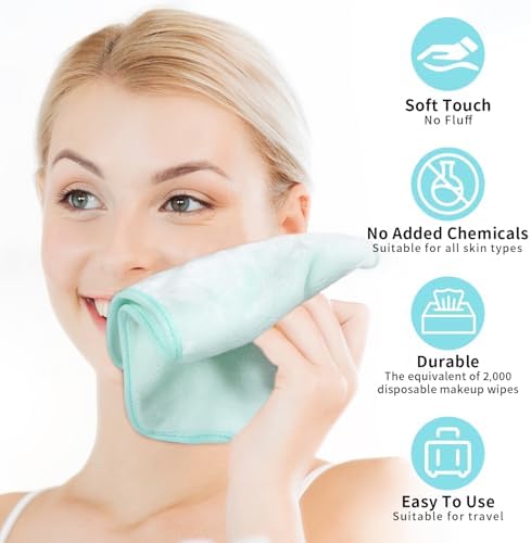 my novel things Makeup Remover Cloth 7-Day Set 15"x6.5" Reusable Washcloths - Image 5