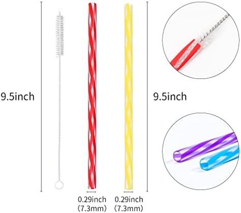 Honest ECO Reusable Plastic Drinking Stirrer Straws with Cleaner Brush, Assorted color Tube fit for Milk & Juice & Coffee & Smoothies & Cocktail & Kids Tableware Kit (36Count-9.5in) - Image 3
