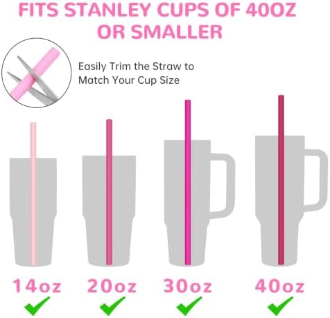 Tomorotec 7PCS Silicone Drinking Straws Fit for Stanley 40 oz 30 oz Tumbler - Image 5