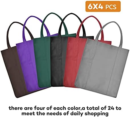 JERIA 24-Pack Reusable Grocery Bags，Large Washable Foldable Shopping Bags，Heavy Duty Tote Bags with Reinforced Handles - Image 4