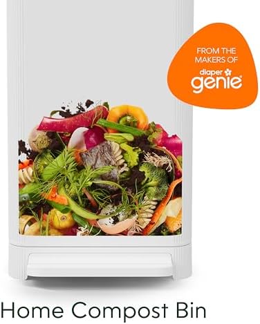Compost Genie Kitchen Compost Bin, White Stainless-Steel Large, 3.6 Gallon, Indoor Odorless Composting, Hands-Free, Washable Parts, Includes 8 Tear-Off Compostable Bags and 4 Carbon Filters - Image 3