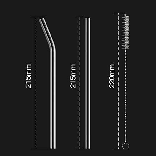 HeykirHome 12-Pack Reusable Glass Straw,Size 8.5''x10 MM,Including 6 Straight and 6 Bent with 2 Cleaning Brush- Perfect For Smoothies, Tea, Juice - Image 3