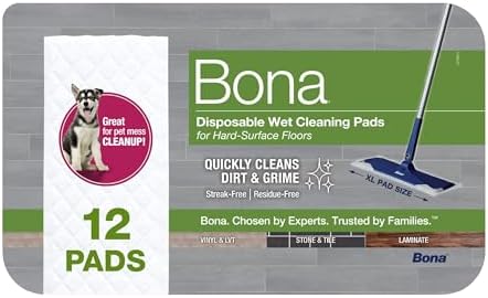 Bona Multi-Surface Floor Disposable Wet Cleaning Pads - 12-Pack by Bona