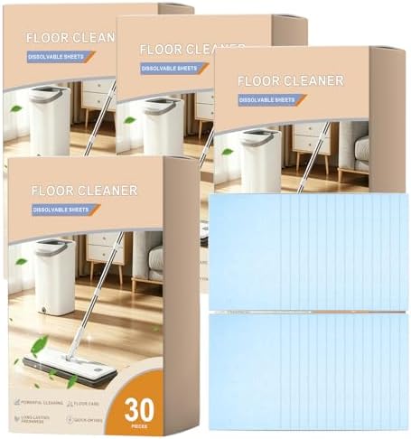 XINRAN 30pcs multi effect floor cleaning tablets, quick dissolve mopping tablets, flash speed mop refill wipes, water-soluble floors tile cleaner, For Hardwood Laminate Tile Walls Maintenance (4pcs) by Unknown