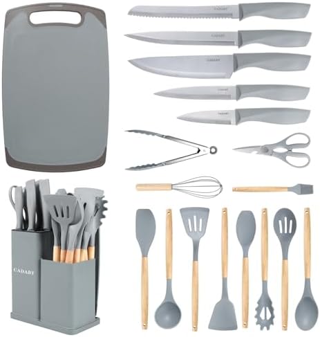 19PCS Gray Kitchen Cooking Utensils Set Kitchen Tools Set by CADABY