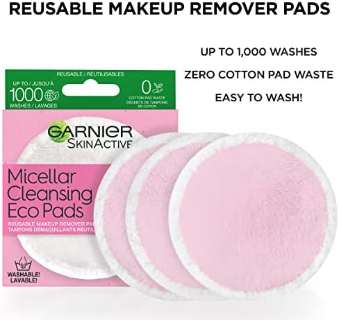Garnier Micellar Cleansing Eco Pads, Reusable, 3 Ultra-soft Microfiber Pads, 1 Count (Packaging May Vary) - Image 3