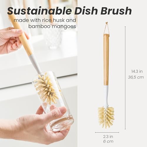 Vigar Zeroline 13.9 in Bamboo Bottle Brush with Long Handle - Image 2