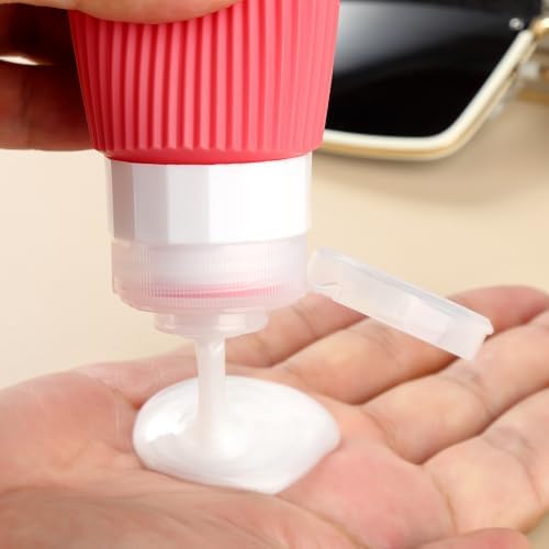 Mrsdry Travel Bottles for Toiletries, Tsa Approved 3oz Portable Travel Bottles, BPA Free Leak Proof Squeezable Silicone Travel Size Containers, Travel Accessories with Clear Toiletry Bag (4 Pack) - Image 3