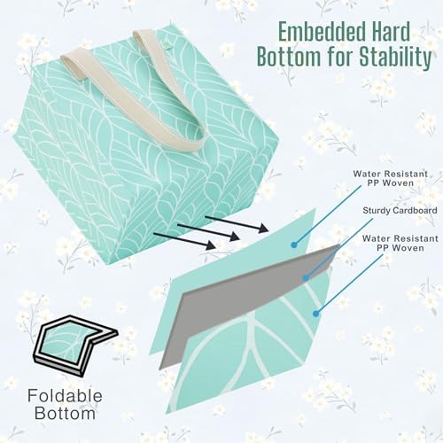 VENO 2/4 Pack Compact Reusable Grocery Shopping Bags with Hard Bottom - Image 7