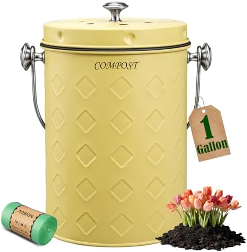 AOSION Countertop Compost Bin Kitchen,Odorless Indoor Compost Bin with Lid by AOSIONUSA