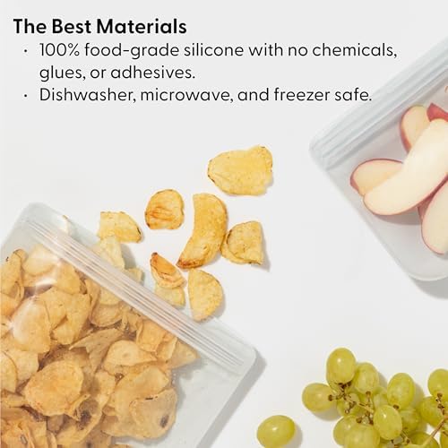 W&P Porter Silicone Reusable Storage Bag, Sandwich (46oz Flat), Slate, Food Storage Container, Microwave and Dishwasher Safe, Easy Cleaning - Image 3