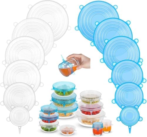 Silicone Stretch Lids, 12PCS Zero Waste Reusable Container Covers by DAILYKISN
