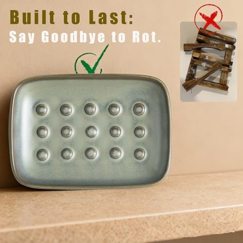 Miamolo Bar Soap Holder, Ceramic Soap Dish for Bathroom, Keep Soap Dry - Image 6