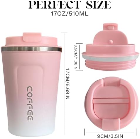 Insulated Travel Coffee Mug, Stainless Steel Coffee Cup with Leakproof Lid - Image 4