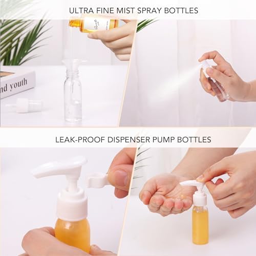 Muslish 21 Pack Travel Bottles for Toiletries, Leak-Proof TSA Compliant Silicone Travel Size Containers for Shampoo and Conditioner, BPA Free with Toiletry Bag (Apricot) - Image 6
