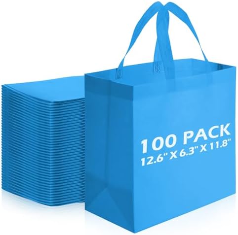 Reginary 100 PCS Non Woven Tote Bags Bulk,Sky Blue by Reginary