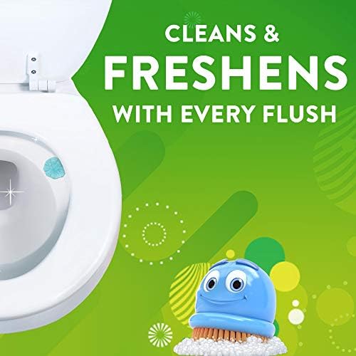 Scrubbing Bubbles Fresh Gel Toilet Bowl Cleaning Stamps, Helps Keep Toilet Clean and Helps Prevent Limescale & Rings, Rainshower Scent, 1 Dispenser with 6 Fresh Gel Stamps (Pack of 4) - Image 5