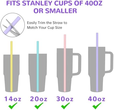 Tomorotec 15PCS Silicone Drinking Straws Fit for Stanley 40oz 30oz Tumbler - Image 3