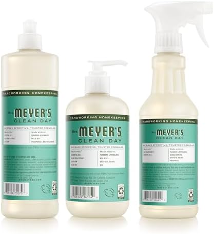 MRS. MEYER'S CLEAN DAY Kitchen Basics Set, Basil Scent Cleaning Supplies includes Hand Soap (12.5 Fl Oz), Dish Soap (16 Fl Oz) and Multi-Surface Cleaner (16 Fl Oz) - Image 2