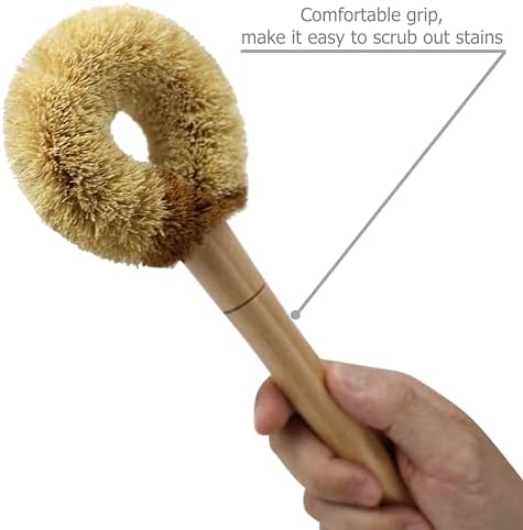 EIKS 2 Pack Kitchen Scrub Brushes, Natural Coconut Fiber - Image 2