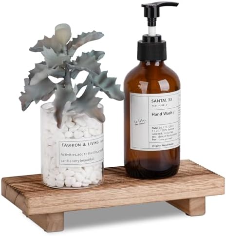 Bathroom Tray Farmhouse Decor Kitchen Soap Holder, 8.7"*3.6" Brown by zoocatia