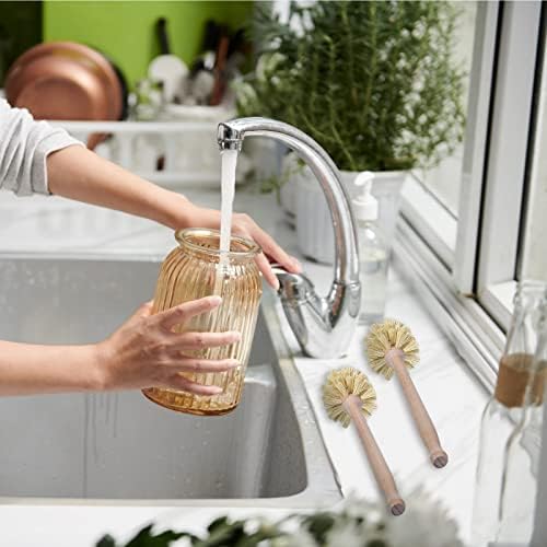 Gejoy 6 Pcs Wooden Bottle Brush Set with Beechwood Handle, Natural Bristles - Image 4