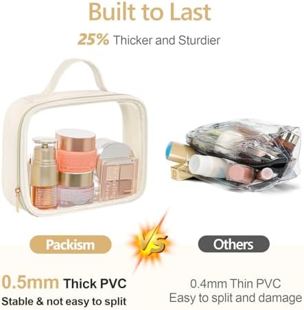PACKISM Clear Makeup Bag Travel - Velvet Side TSA Approved Toiletry Bag - Image 6