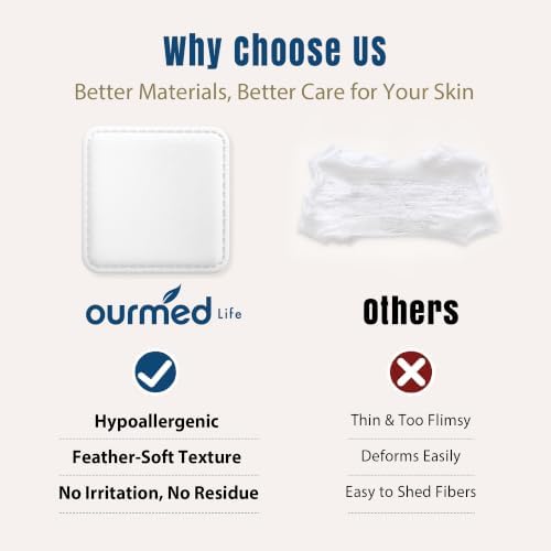 Ourmed Life Large Cotton Pads for Face, 3 x 3 Makeup Remover Pads, 240 ct - Image 6