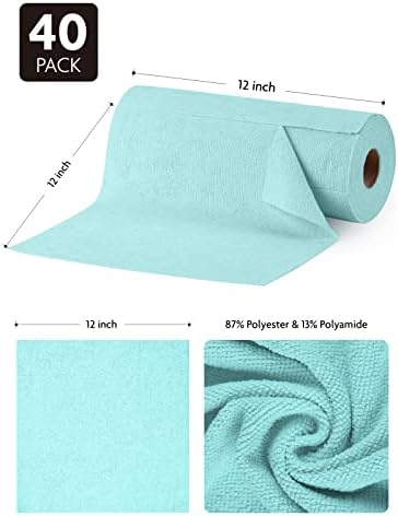 Fantasticlean Microfiber Cleaning Cloth Roll- 40 Sheets, 12" x 12" (Blue) - Image 4