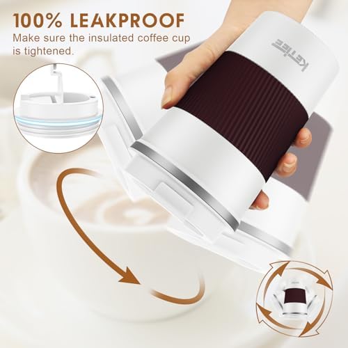 KETIEE Travel Coffee Mug 12oz: Reusable Coffee Cup with Leakproof Lid - Image 5