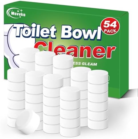 Msvvko Toilet Bowl Cleaners Bleach Tablets 54 PACK, Automatic Toilet Tank Cleaner, Bathroom Cleaner Against Tough Stains, No Scrubbing, Continuous Clean, Sparkling Fresh by msvvko