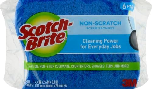 Scotch-Brite Zero Scratch Scrub Sponge, 6 Kitchen Sponges for Cleaning Around the Home, Bathroom & More, Scratch-Free Dish Scrubber, Multi-Surface Safe, Best for Nonstick Pots and Pans, (Pack of 2) - Image 2