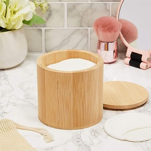 Glamlily Reusable Cotton Pads for Face Makeup Removal with Bamboo Holder and Mesh Storage Bag (White) 16 Pack - Image 3