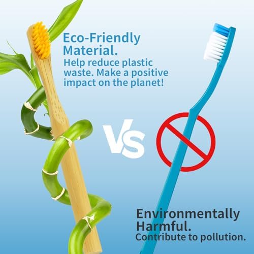 GENKENT 8 Counts Kids Bamboo Toothbrushes BPA Free Soft Bristles Travel Tooth Brush Natural Charcoal Toothbrush - Image 2