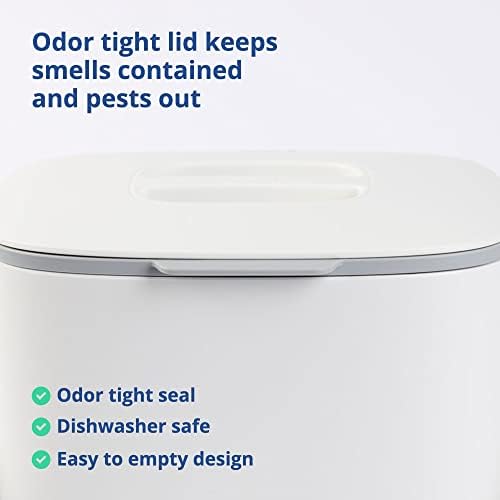 Blue Ginkgo Kitchen Compost Bin, 2.6L Countertop Compost Bin, White - Image 4