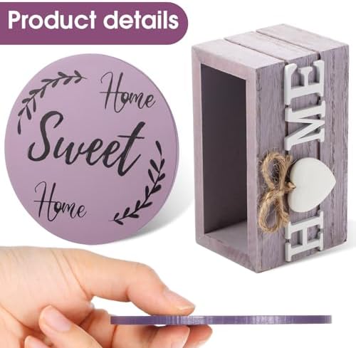 Queekay House Warming Gifts New Home Farmhouse Coasters Set of 6, Purple - Image 3