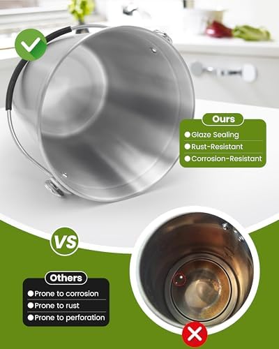 Countertop Compost Bin Kitchen Stainless Steel 1.3 Gallon - Image 4