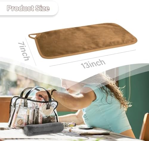 Nugilla Makeup Remover Cloths, 8 Packs Makeup Remover Towels Reusable Face Wash Cloth, Soft Microfiber Face Cloth for Women(Light Brown) - Image 4