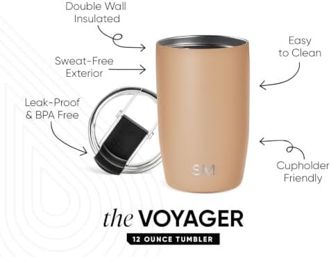 Simple Modern Travel Coffee Mug with Lid | 12oz | Tan - Image 2