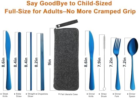 DEVICO Camping Utensils, Stainless Steel Travel Silverware Set with Case - Image 2