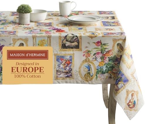 Maison d' Hermine Table Cloth Square Table Reusable 100% Cotton 60"x60" by MaisondHermine