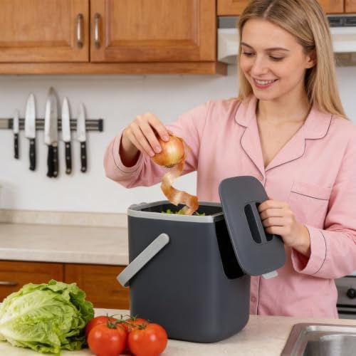Compost Bin Kitchen, 0.7Gal Sealed Countertop Compost Bin - Image 6