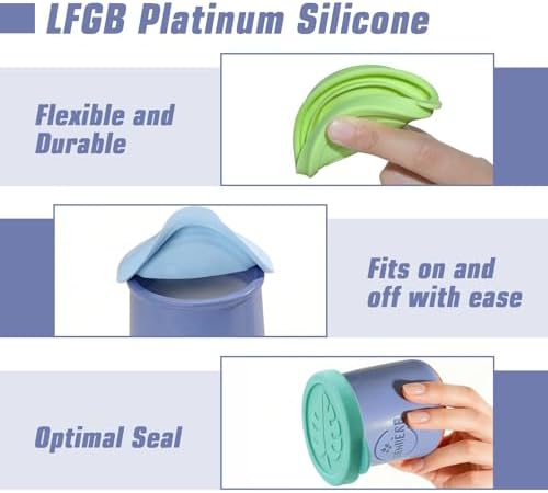 Yogurt Jar Lids for La Fermiere, 8 Pack LFGB Platinum Silicone Covers, Snug Fit Reusable Replacement Lids, Dishwasher Safe - Image 6