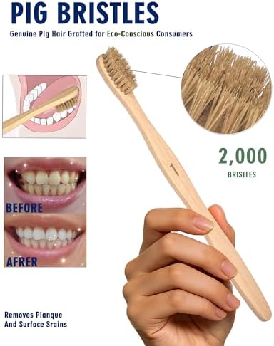 Boar Bristle Bamboo Toothbrush 10 Pack Compostable Plastic Free - Image 6