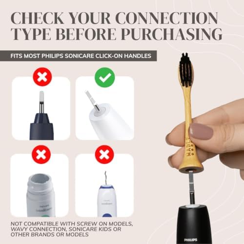 Bamboo Electric Toothbrush Heads | Compatible with Philips Sonicare Electric Toothbrush | 4 Brush Heads with Soft Bristles | Plant-Based Adult Size Replacement Heads - Image 2